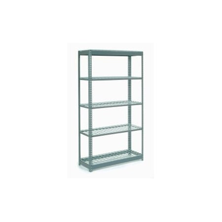 GLOBAL EQUIPMENT Heavy Duty Shelving 48"W x 24"D x 84"H With 5 Shelves - Wire Deck - Gray 601931